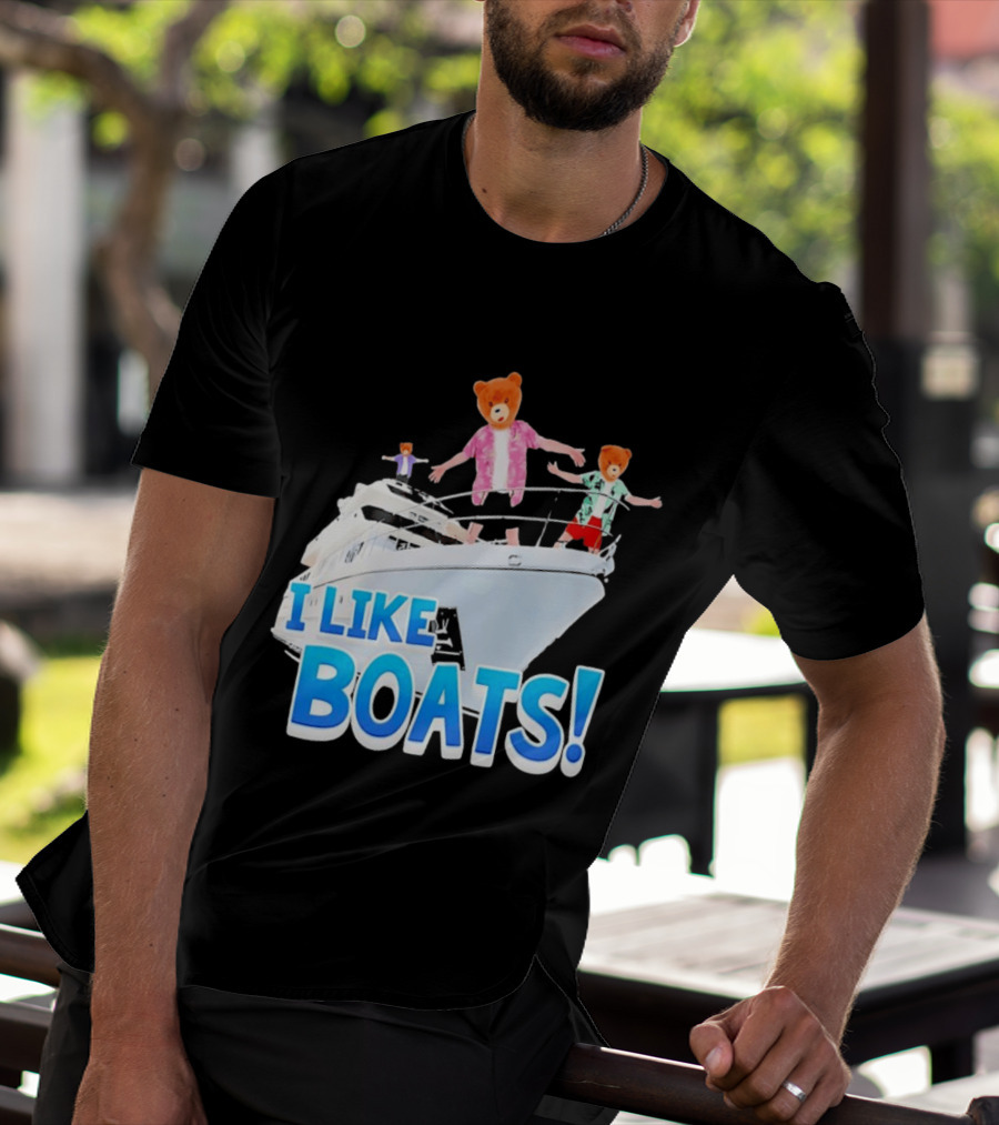 Bearhead I Like Boats Teddy Bears On Yacht T-Shirt