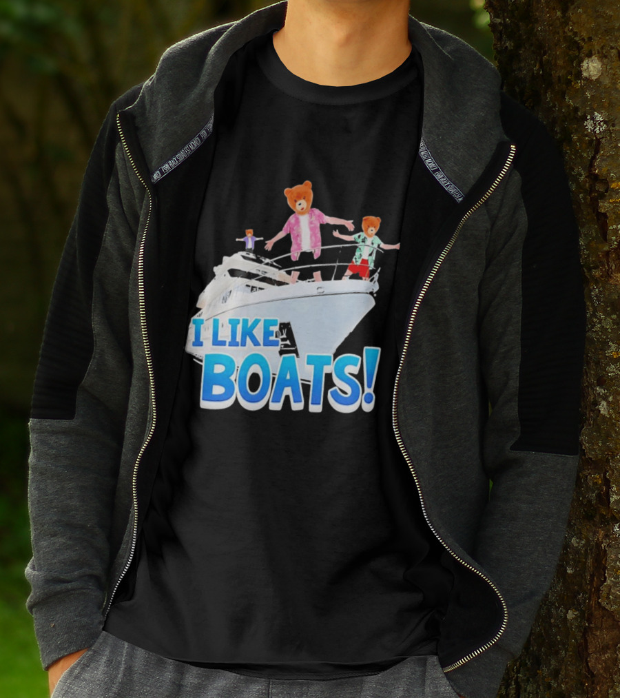 Bearhead I Like Boats Teddy Bears On Yacht T-Shirt