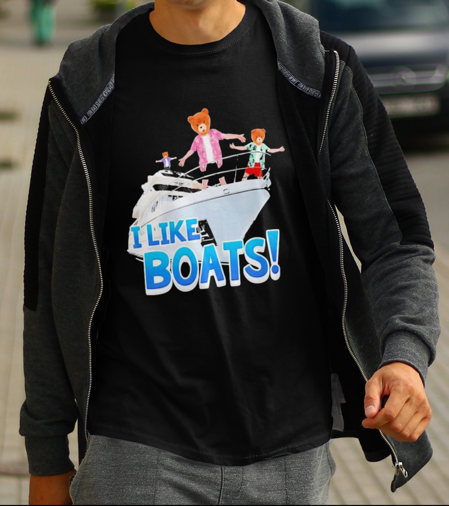 Bearhead I Like Boats Teddy Bears On Yacht T-Shirt
