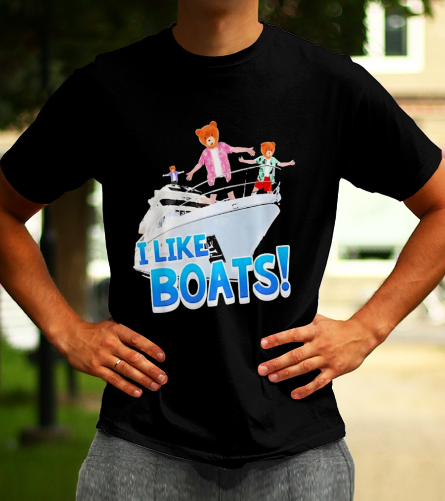 Bearhead I Like Boats Teddy Bears On Yacht T-Shirt