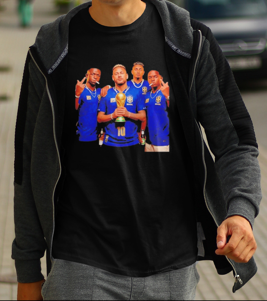 Brazil Fc Players Holding Trophy T-Shirt