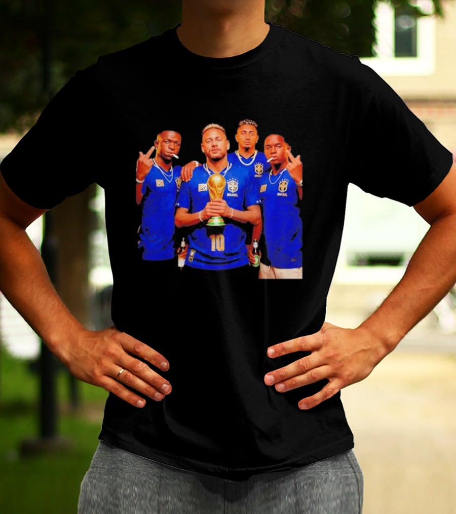 Brazil Fc Players Holding Trophy T-Shirt