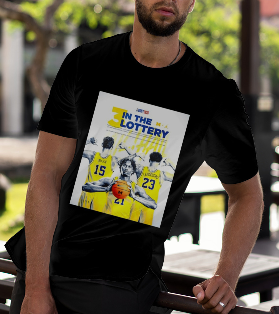 3 In The Lottery NBA Draft 2026 Mara Lendeborg Morez Johnson Michigan T-Shirt