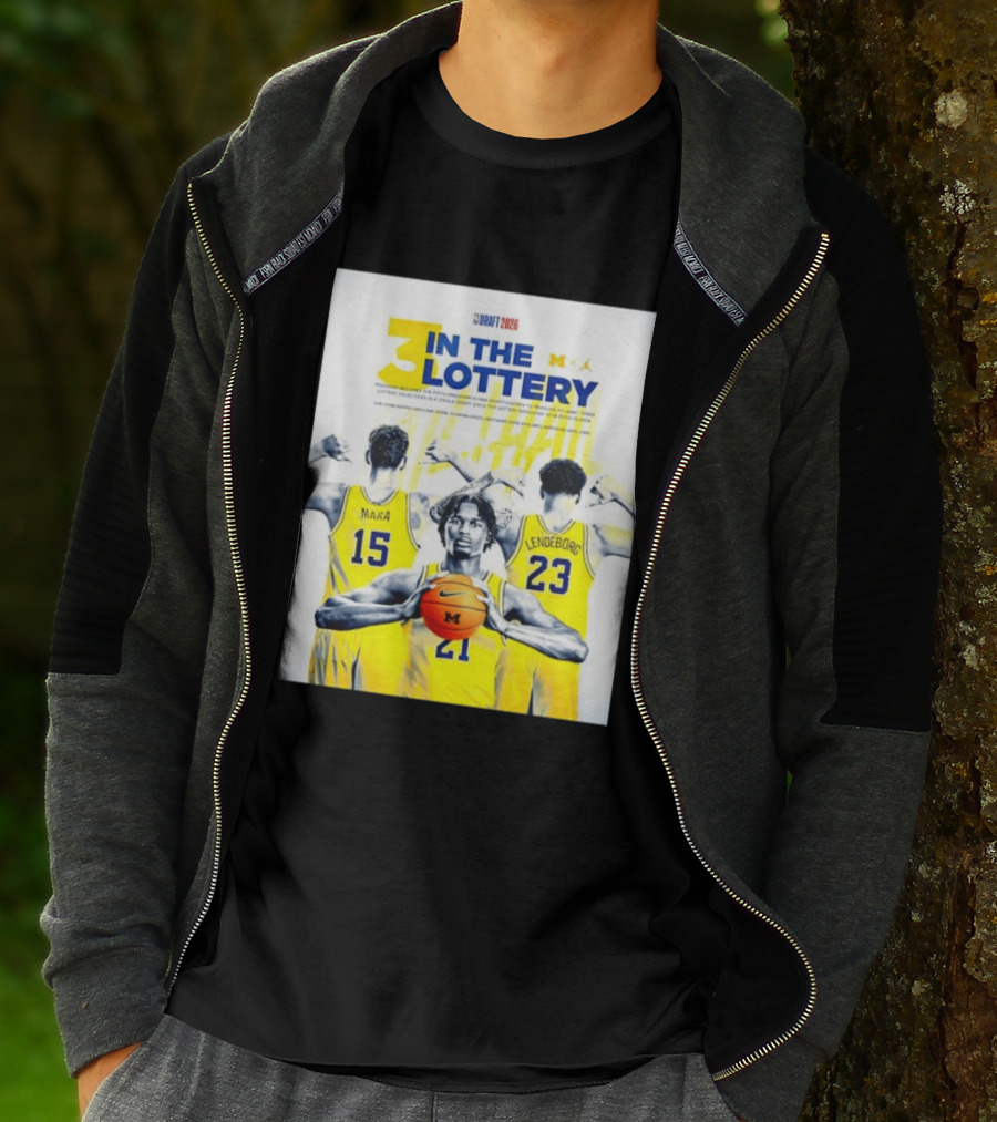 3 In The Lottery NBA Draft 2026 Mara Lendeborg Morez Johnson Michigan T-Shirt