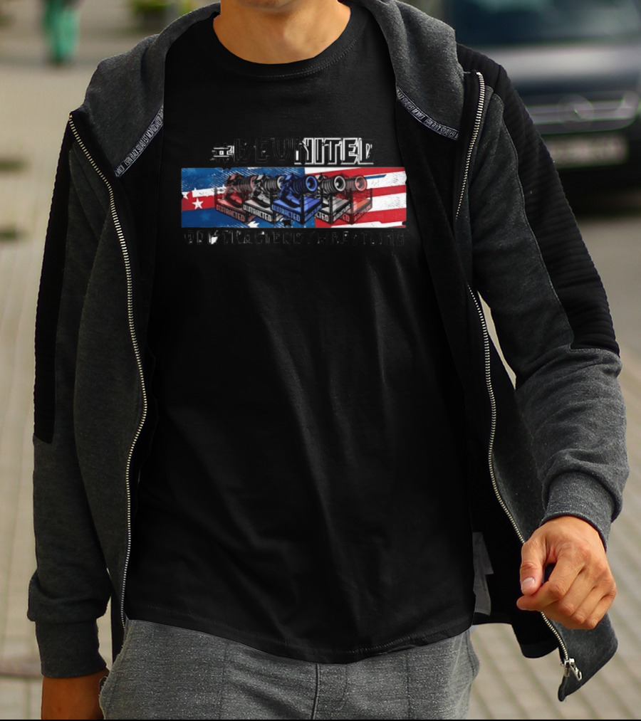 #BEUNITED Distracted By Wrestling Flag And Camera T-Shirt