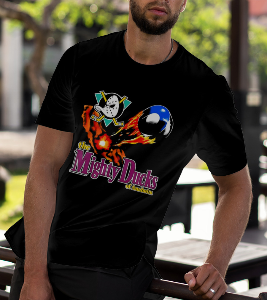 Mighty Ducks The Mighty Ducks Of Anaheim Exploding Puck Logo Hockey Team T-Shirt