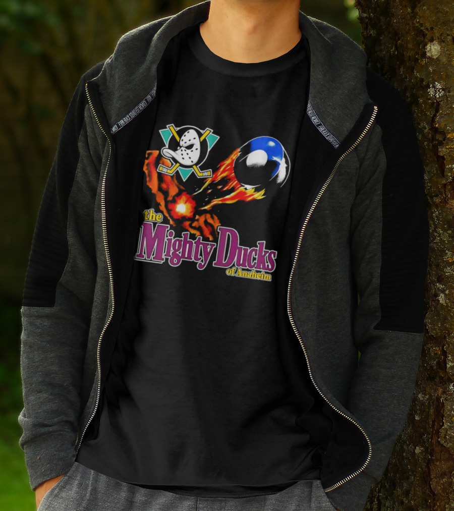 Mighty Ducks The Mighty Ducks Of Anaheim Exploding Puck Logo Hockey Team T-Shirt