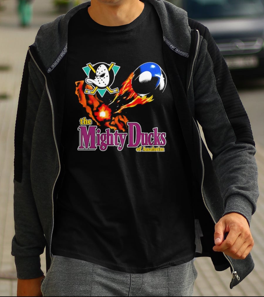 Mighty Ducks The Mighty Ducks Of Anaheim Exploding Puck Logo Hockey Team T-Shirt