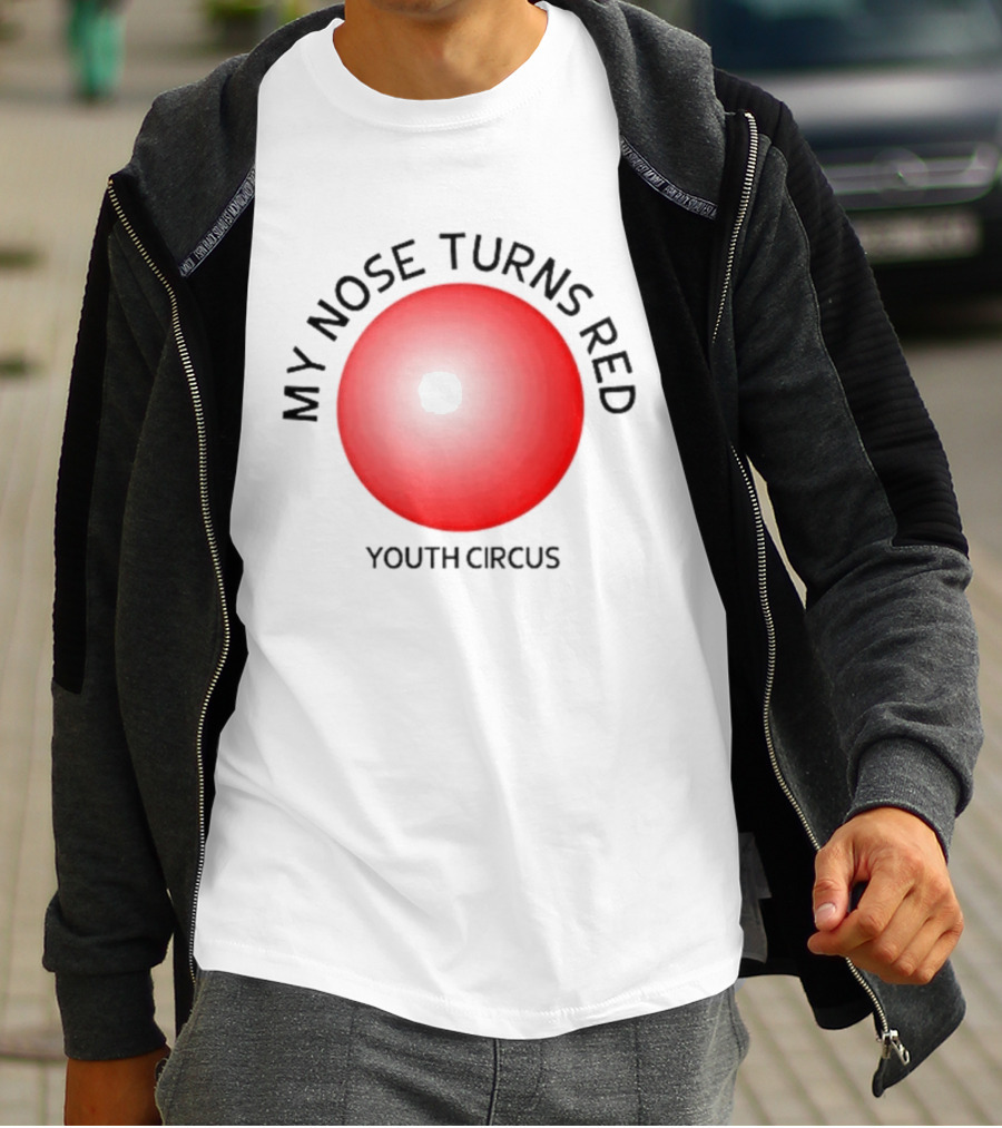 My Nose Turns Red Youth Circus Vibrant Red Nose T-Shirt
