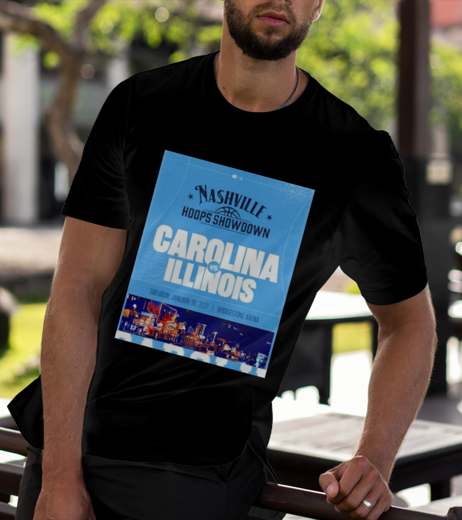 Nashville Hoops Showdown Carolina Vs Illinois Saturday January 30 2027 Bridgestone Arena T-Shirt
