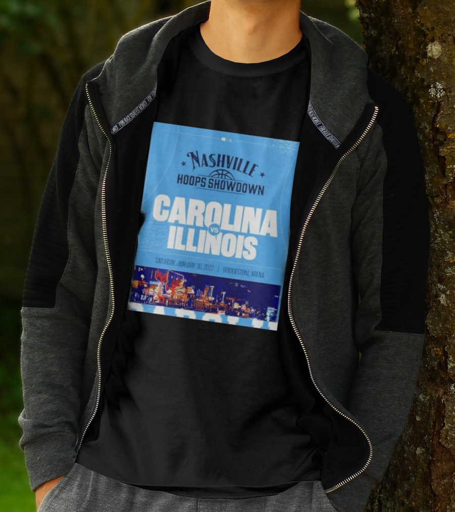 Nashville Hoops Showdown Carolina Vs Illinois Saturday January 30 2027 Bridgestone Arena T-Shirt