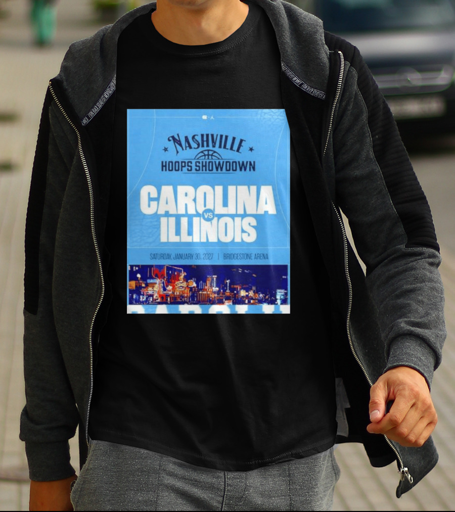 Nashville Hoops Showdown Carolina Vs Illinois Saturday January 30 2027 Bridgestone Arena T-Shirt