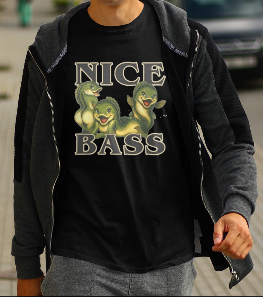 Cheerful Cartoon Fish Trio Nice Bass T-Shirt