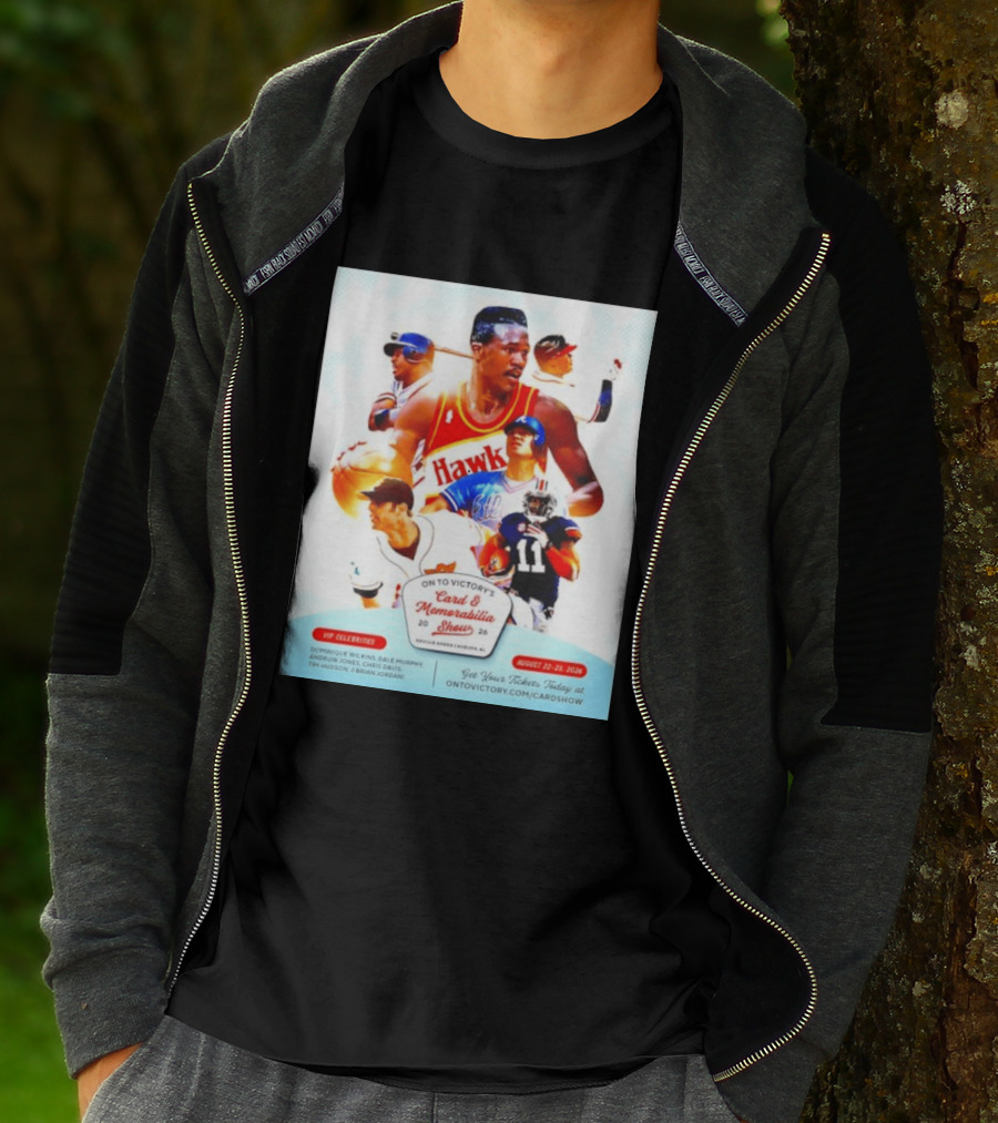 On To Victory Card And Memorabilia Show August 22 23 2026 Dominique Wilkins Dale Murphy T-Shirt