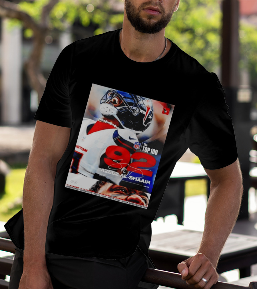 Houston Texans Azeez Al Shaair 92 NFL Top 100 Linebacker T-Shirt