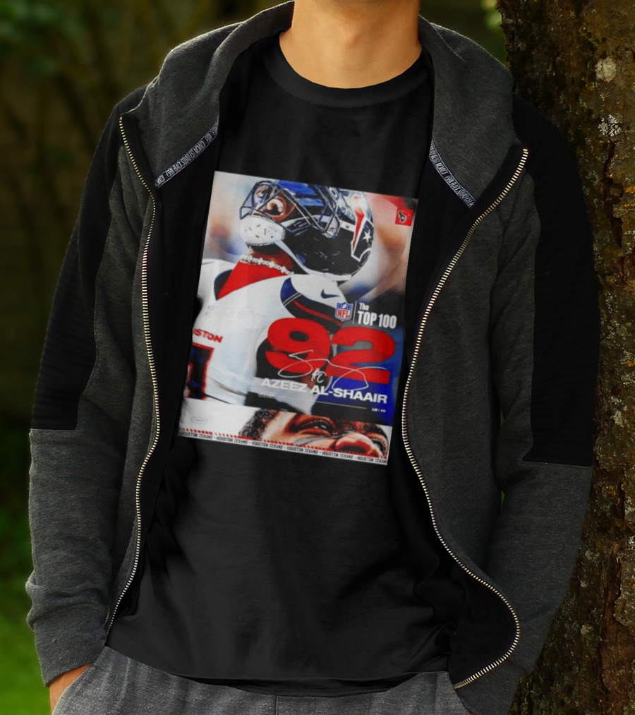 Houston Texans Azeez Al Shaair 92 NFL Top 100 Linebacker T-Shirt