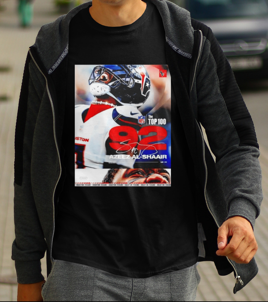 Houston Texans Azeez Al Shaair 92 NFL Top 100 Linebacker T-Shirt