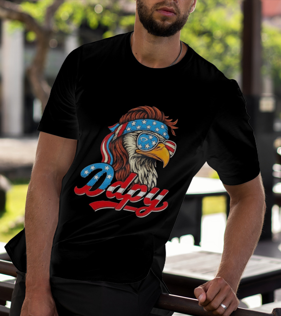Patriotic Mullet Eagle USA Flag Bandana Ddpy Sunglasses T-Shirt