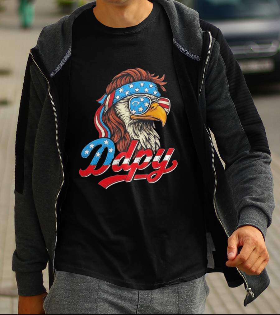 Patriotic Mullet Eagle USA Flag Bandana Ddpy Sunglasses T-Shirt