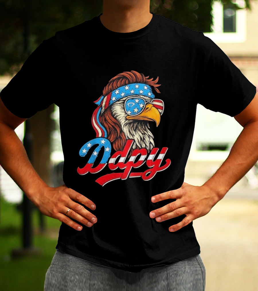 Patriotic Mullet Eagle USA Flag Bandana Ddpy Sunglasses T-Shirt