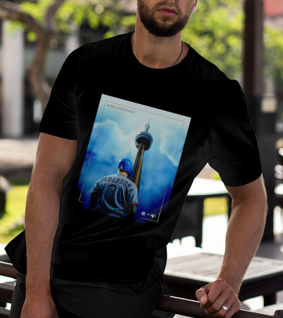 Pederson Toronto Blue Jays Vs Texas Rangers Game 1 CN Tower 81/162 T-Shirt
