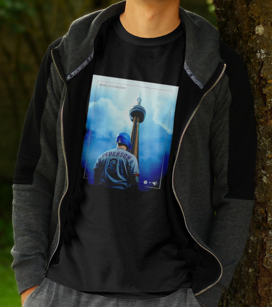 Pederson Toronto Blue Jays Vs Texas Rangers Game 1 CN Tower 81/162 T-Shirt