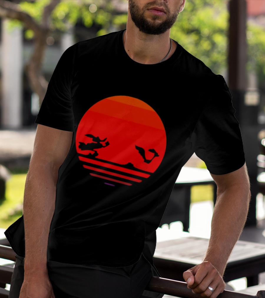 Wile E Coyote And Road Runner Sunset Chase T-Shirt