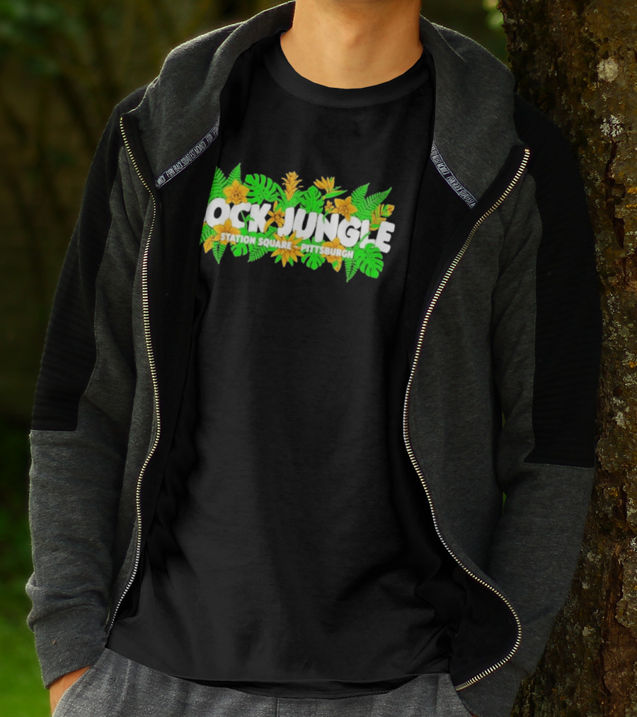 Rock Jungle Station Square Pittsburgh Tropical Foliage T-Shirt