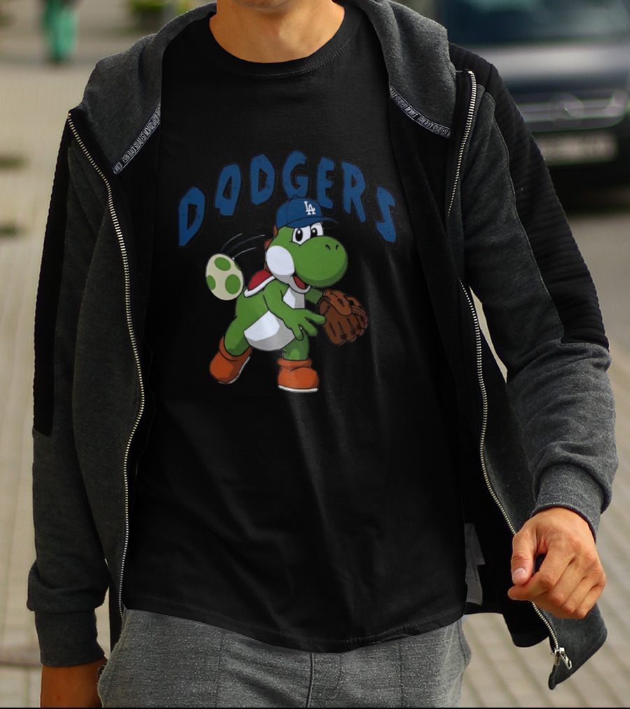 Dodgers Yoshi Throwing Egg Los Angeles California Secret Club T-Shirt