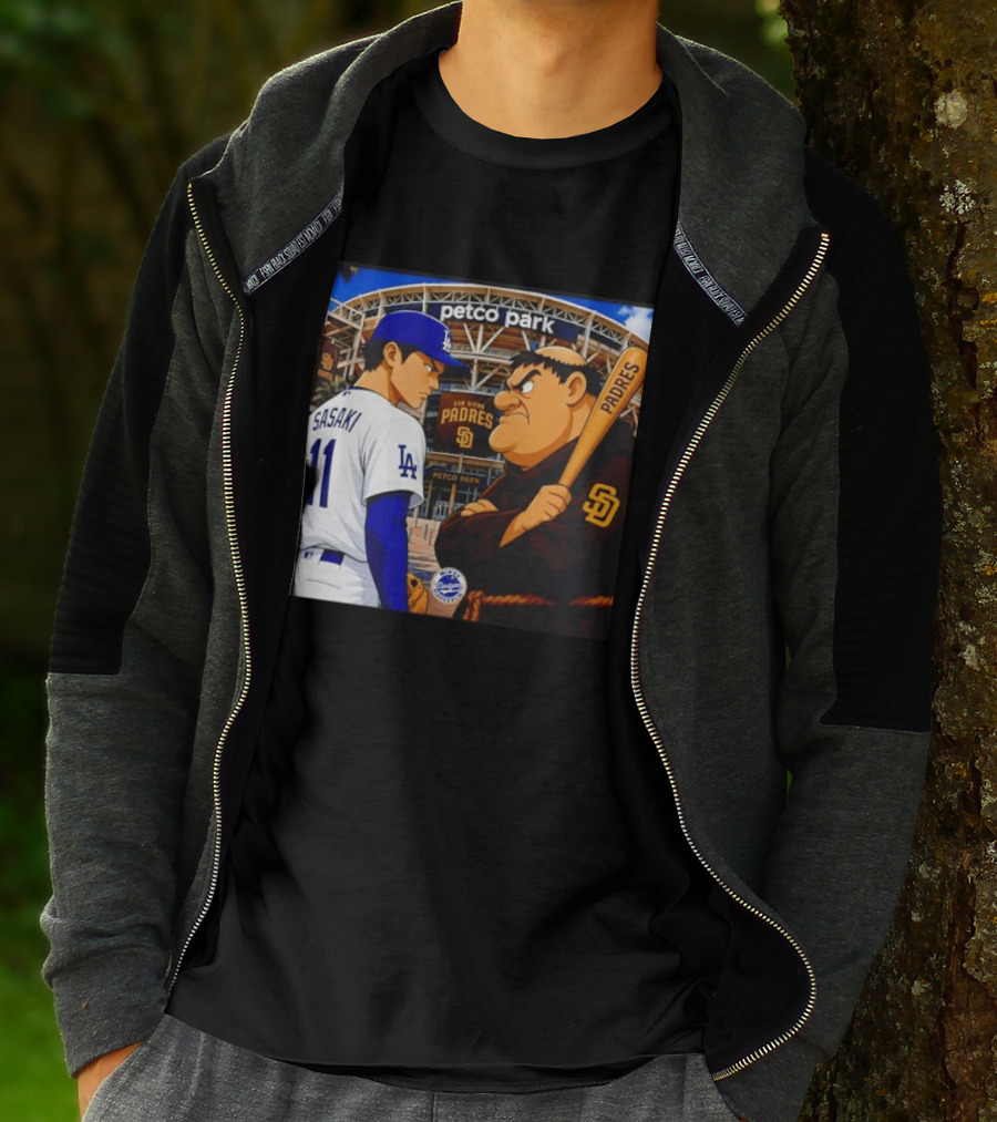 Petco Park Los Angeles Dodgers Sasaki San Diego Padres Anime Style Showdown T-Shirt