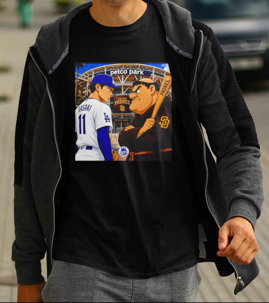 Petco Park Los Angeles Dodgers Sasaki San Diego Padres Anime Style Showdown T-Shirt