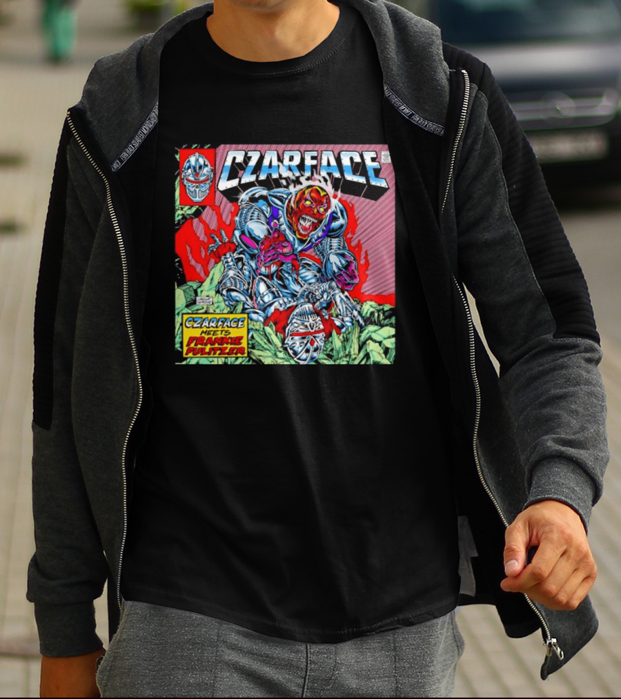 Czarface Meets Frankie Pulitzer Comic Book Cover Art Villain Battle Scene T-Shirt