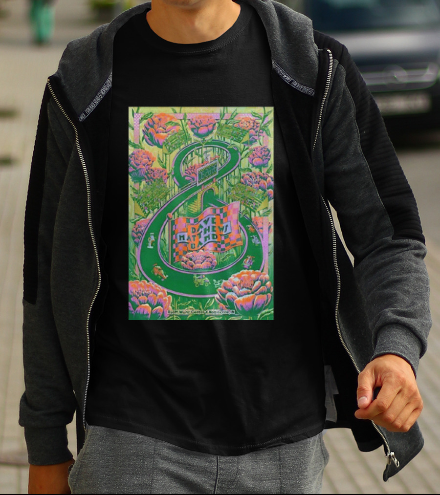 Dave Matthews Band Jun 26th 2026 Ruoff Music Center Noblesville IN Vibrant With Floral And Racing T-Shirt