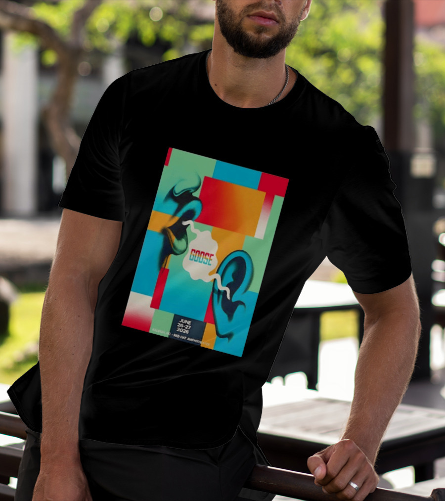 Goose Red Hat Amphitheater Raleigh NC June 26 27 2026 Vibrant Pop T-Shirt