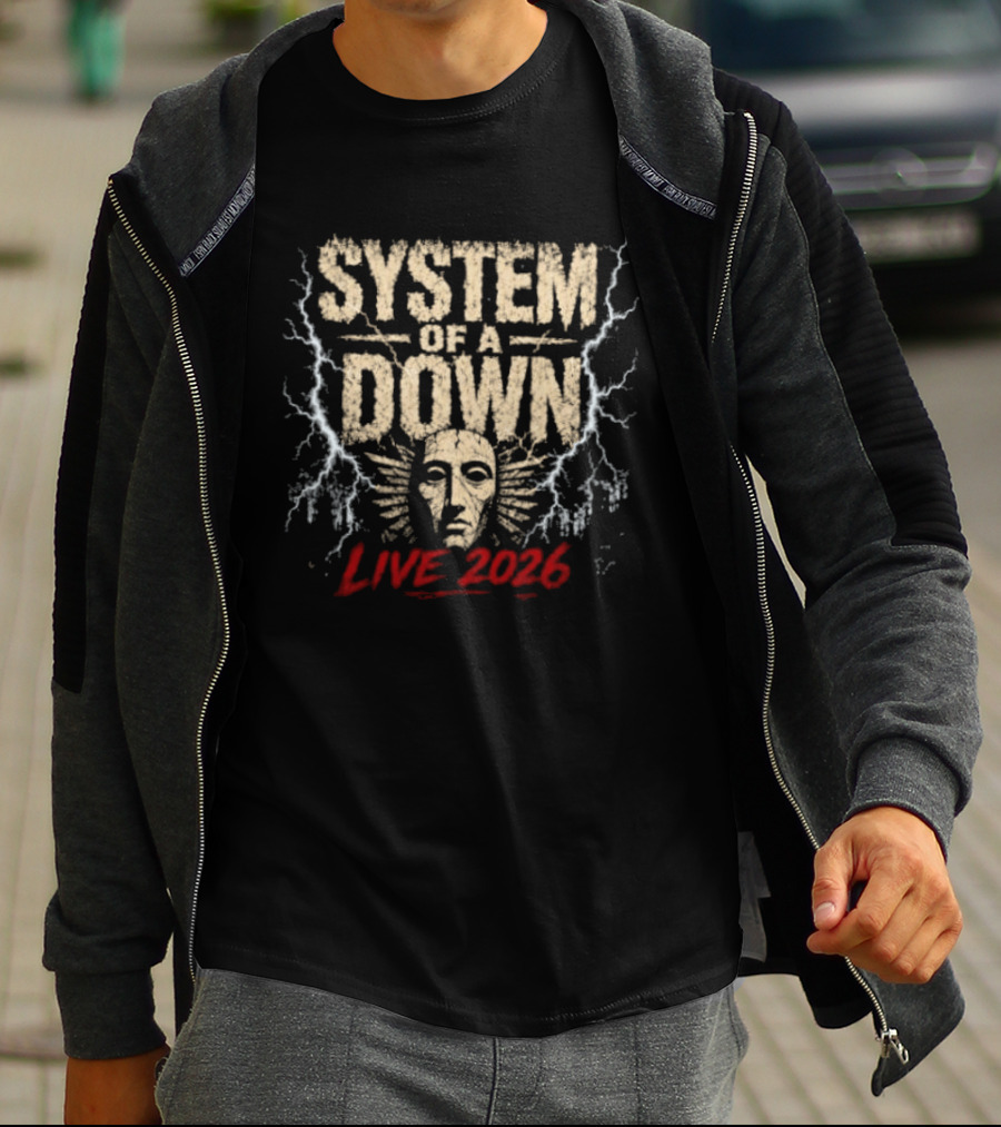 System Of A Down Live 2026 Tour Mask Music Band Rock Metal Concert T-Shirt
