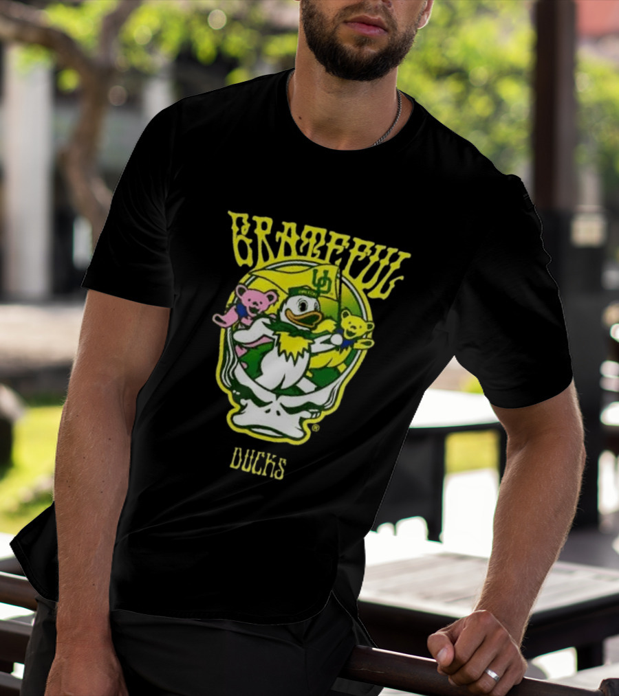 GratefulDucks Oregon Ducks 2025 Football Team Collaboration T-Shirt