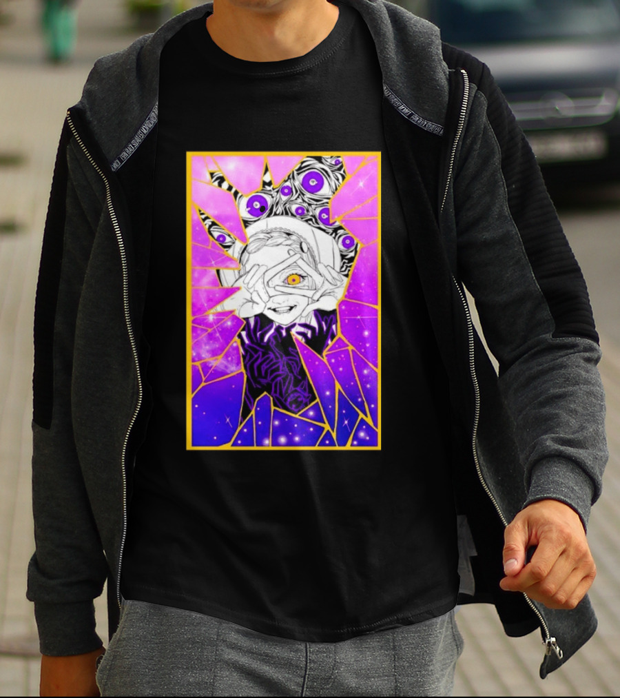 Makima Chainsaw Man Stained Glass Cosmic Galaxy Eyes T-Shirt