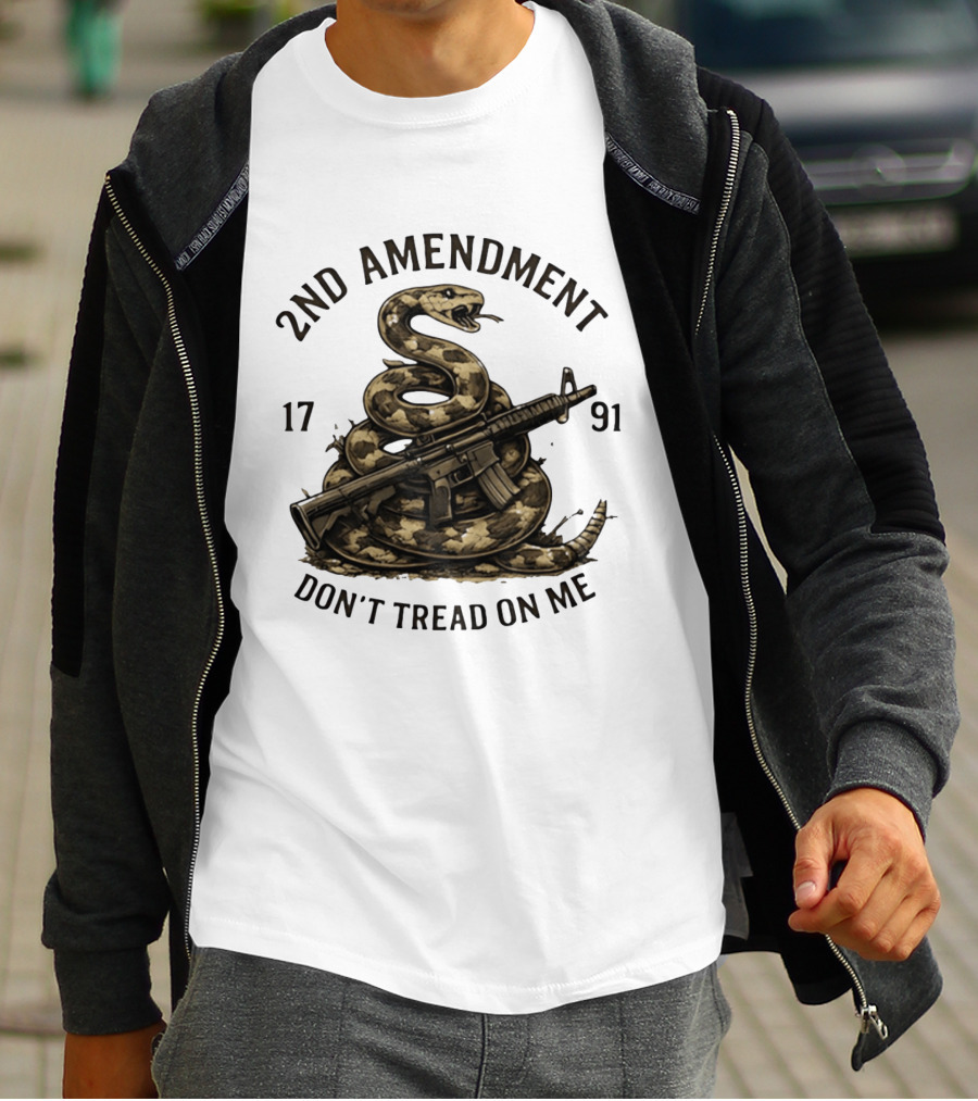 2nd Amendment 1791 Coiled Snake With Rifle Don't Tread On Me T-Shirt