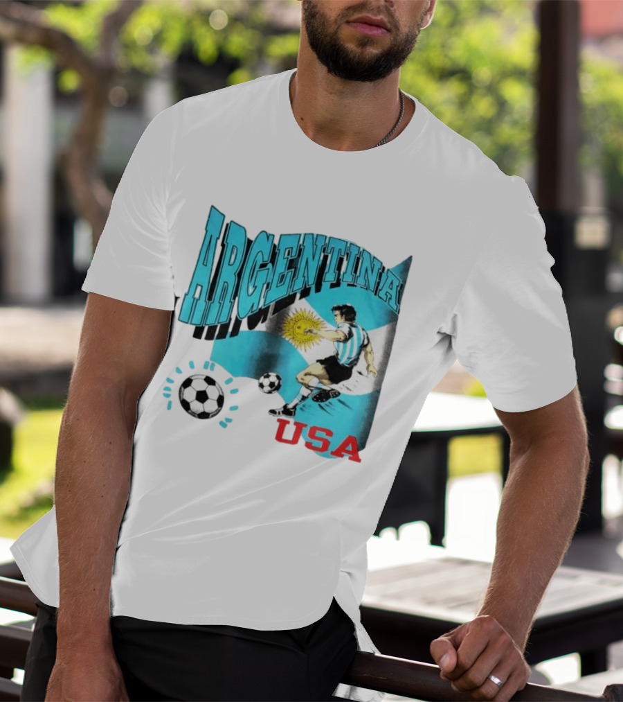 Argentina National Football Maradona Sun Of May USA Soccer T-Shirt