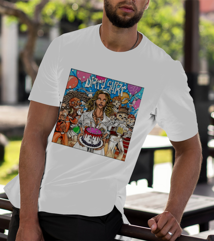 Dirty Dirty Thirty Nurse Birthday Cake Monsters And Aliens Party T-Shirt