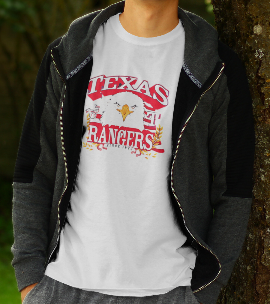 Texas Rangers Eagle American Flag Since 1972 T-Shirt