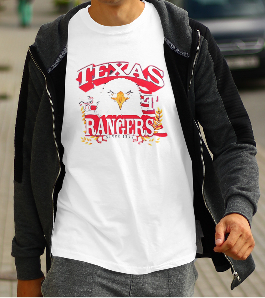 Texas Rangers Eagle American Flag Since 1972 T-Shirt