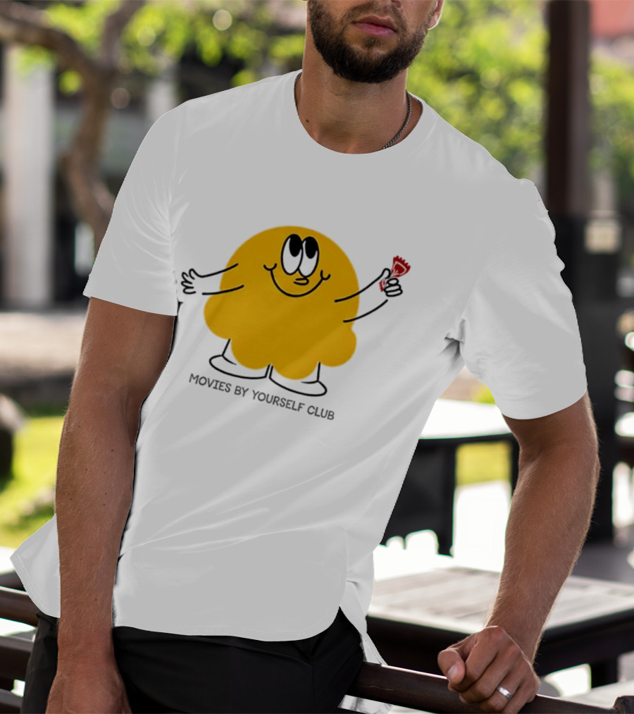 Movies By Yourself Club Yellow Blob Holding A Red Candy T-Shirt