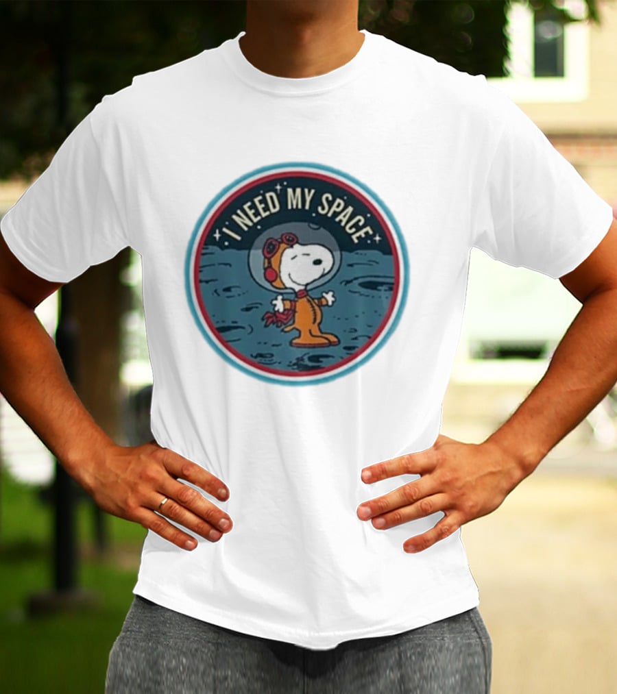 Peanuts Snoopy Astronaut I Need My Space Moon Exploration T-Shirt