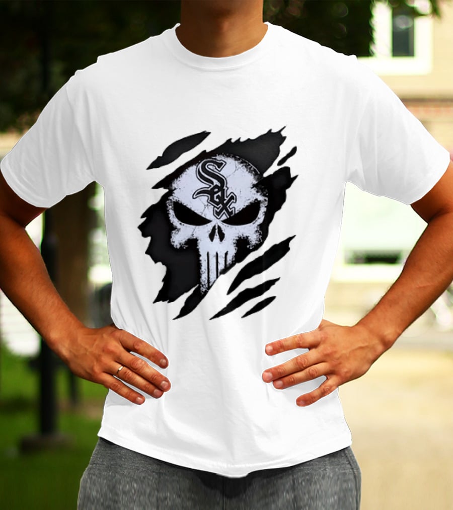 Chicago White Sox Punisher Skull Mashup T-Shirt