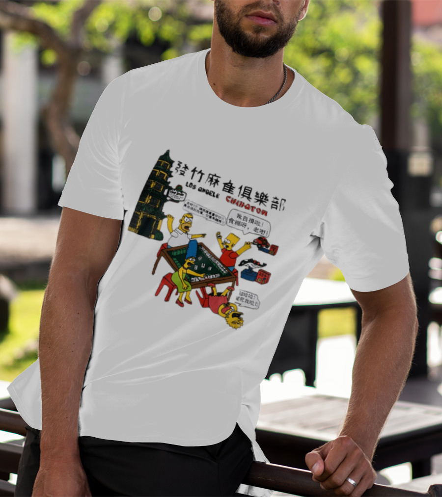 Simpsons Mahjong Club Los Angeles Chinatown T-Shirt