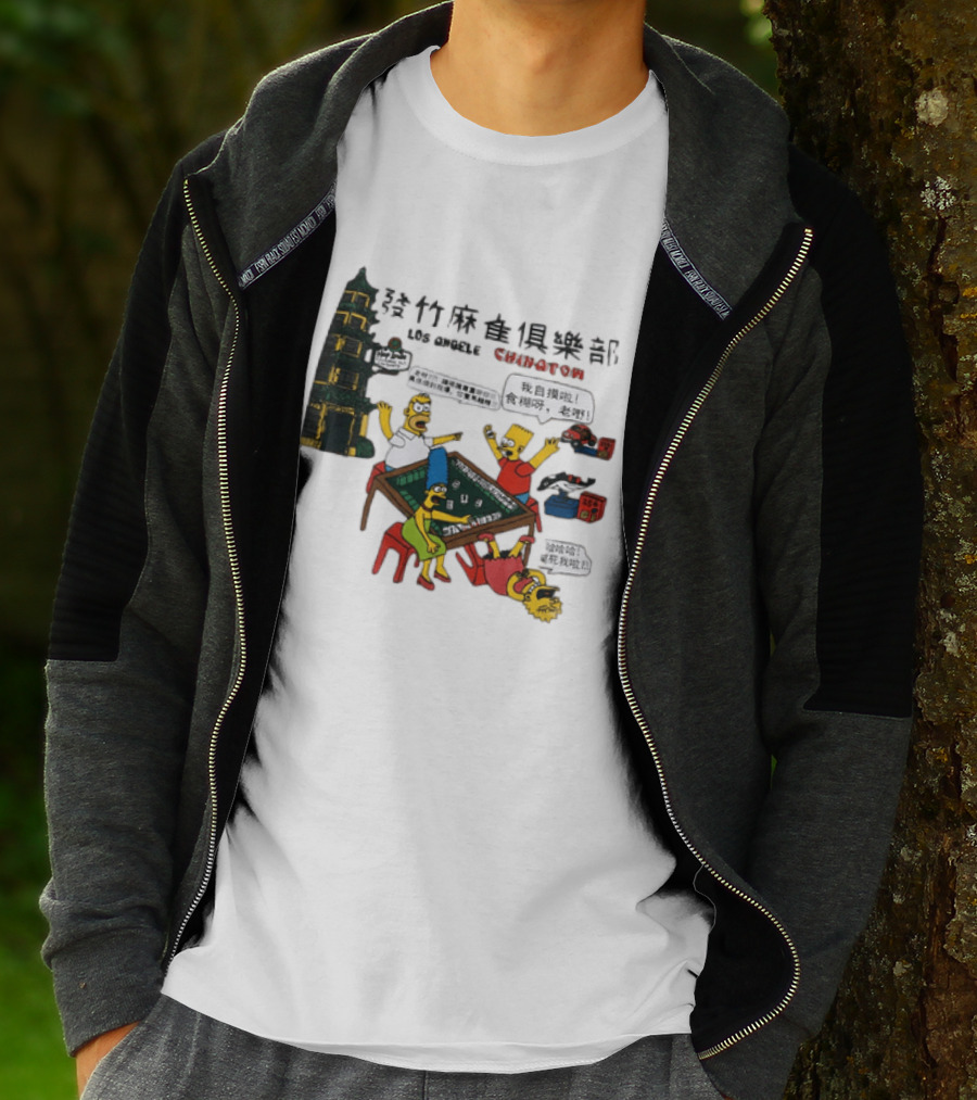 Simpsons Mahjong Club Los Angeles Chinatown T-Shirt