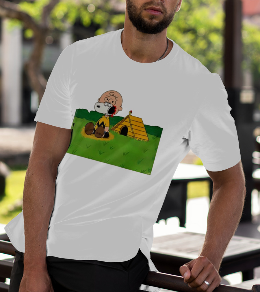 Snoopy Charlie Brown Midsommar Crossover Scene With Doghouse And Woodstock T-Shirt