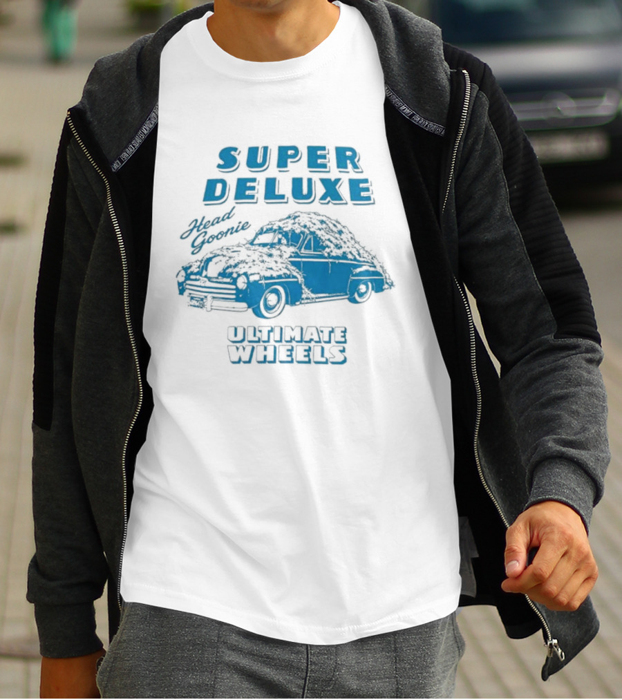 Super Deluxe Head Goonie Ultimate Wheels The Goonies 1985 Cult Movie Classic With Car T-Shirt