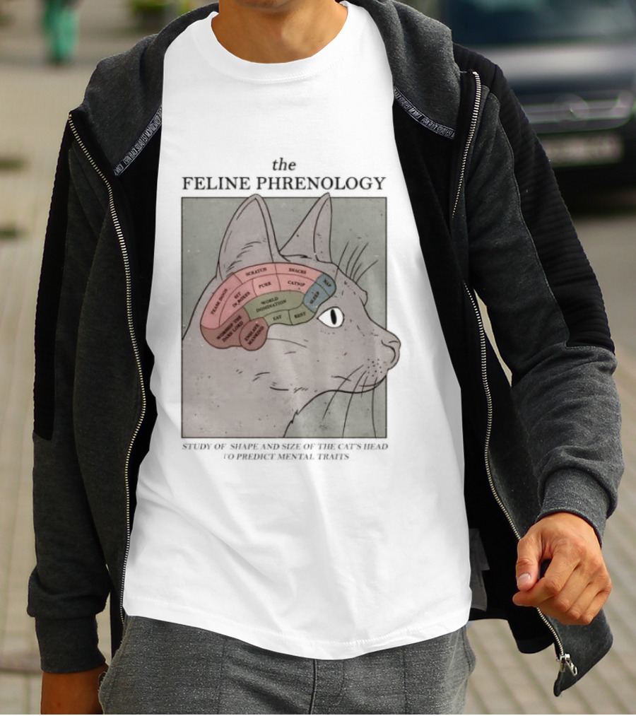 The Feline Phrenology Study Of Shape And Size Of The Cat's Head To Predict Behavior T-Shirt